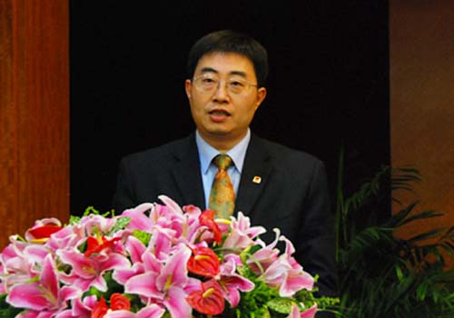 2012年工作年会，朝阳股份总经理朱健祥作大会交流